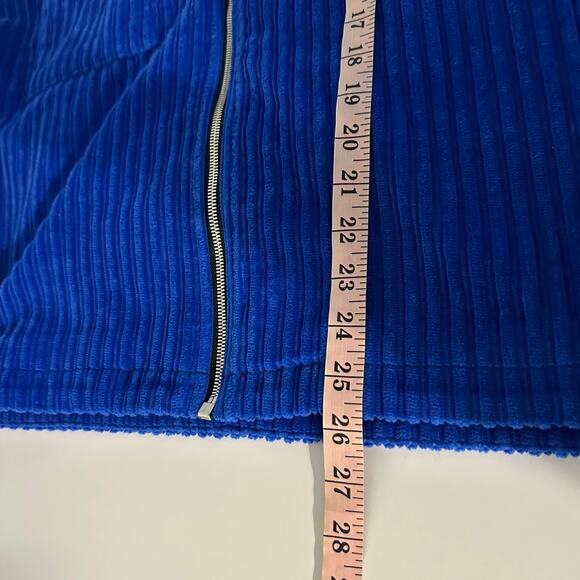 Nahmias Men's Blue Corduroy Full Zip Boxy Jacket Size XXXL Long Sleeve Collared - Picture 13 of 15